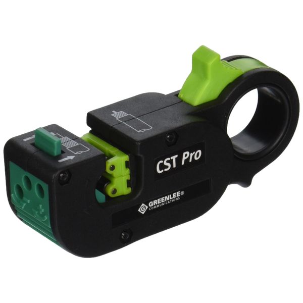 Greenlee 1280 CST Pro Coax Stripper 3 Level, Green Cassette .279/.201