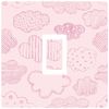 Pink Clouds Children Pattern Design for Light Switch Cover Vinyl Skin Sticker