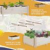 Raised Garden Bed Planter Box w/ 8 Grow Grids, Storage Shelf & Lockable Wheels