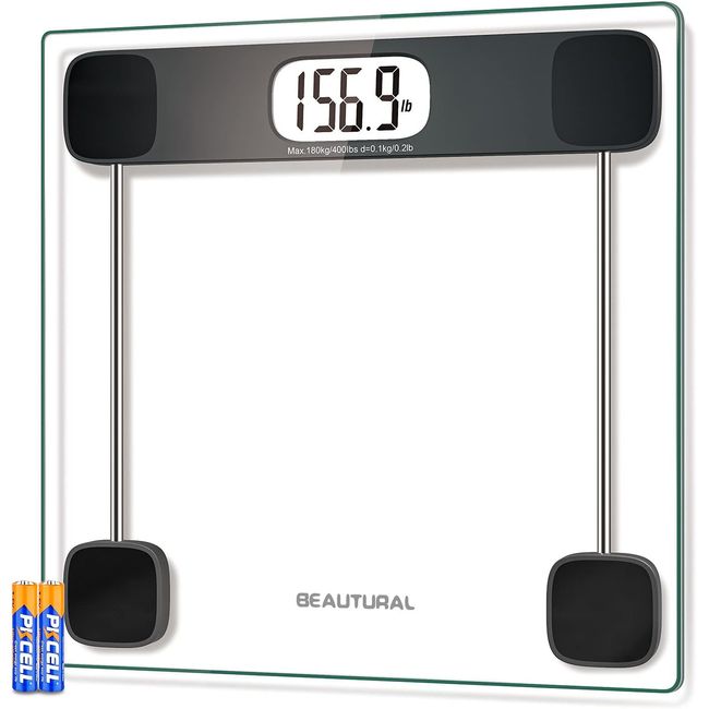 BEAUTURAL Digital Bathroom Scale for Body Weight Accurate Weighing Scale High