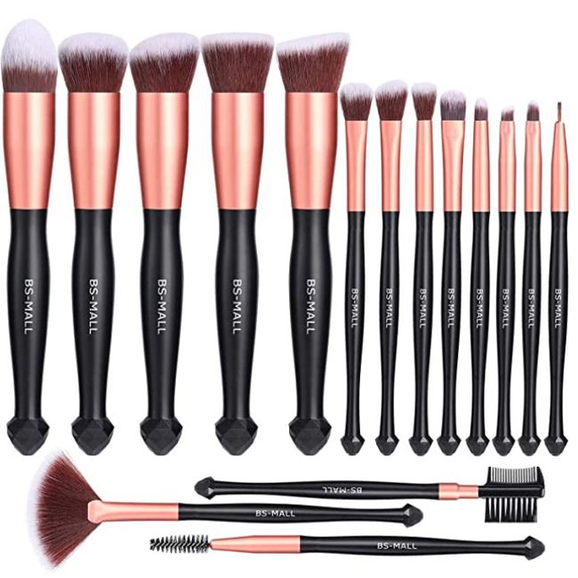 BS-MALL Makeup Brushes 16pcs Premium Synthetic Professional Makeup Eye Brushes