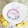 First Easter Wreath Bunny Round Personalised Gift Cake Biscuits Sweets Treat Tin