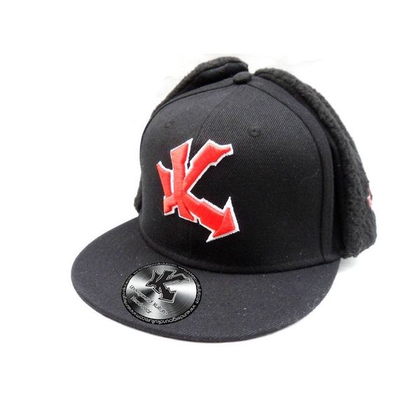 Underground Kulture Dog Ear Baseball Cap 7 1/8" Black