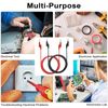 Sumnacon 4 Pcs Banana Plug Test Leads - 2M, 1000V/15A, Stackable, Multimeter Clip Wires for Electrical Testing
