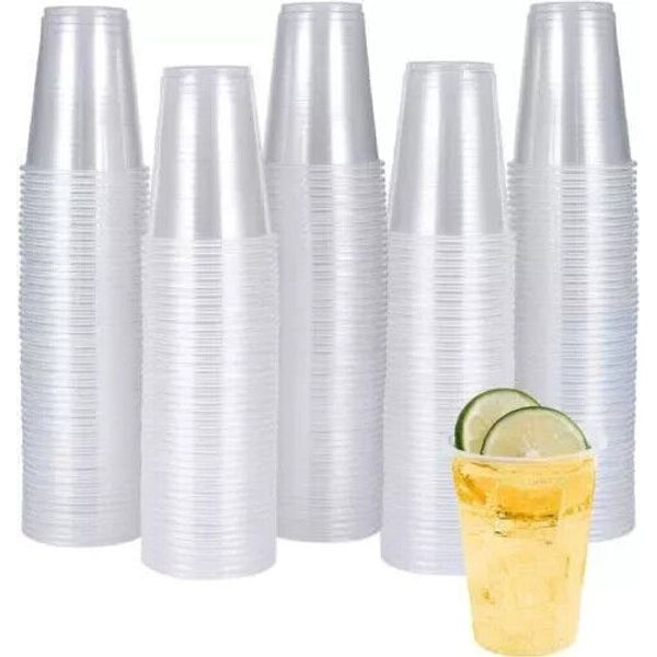 Turbo Bee 300 Pack 7 OZ Clear Plastic Cups，Disposable Drinking Cups,7 Ounce...