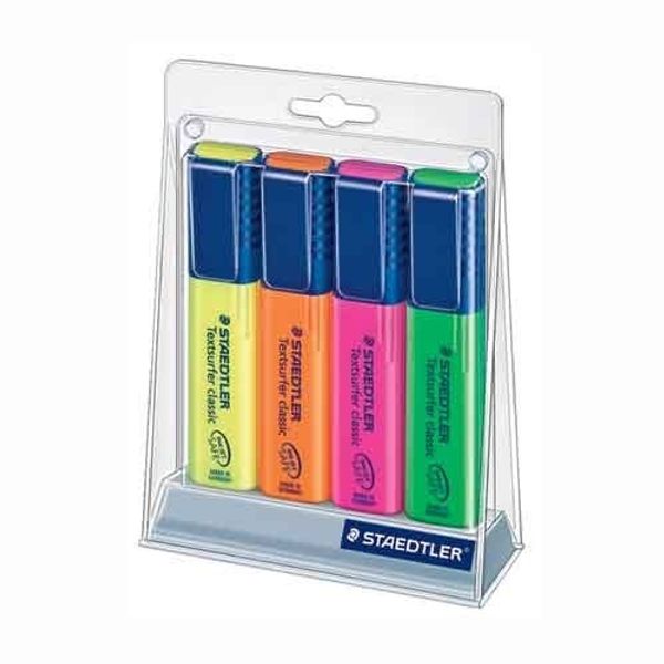 Staedtler Textsurfer Highlighter Set Classic Assorted Colors 4/Pk School Office