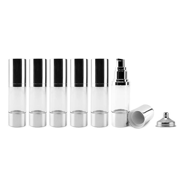 1oz Airless Pump Bottles, 6pk; Refillable Makeup Foundation Containers