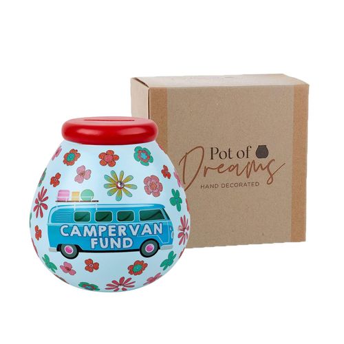 Pot Of Dreams Ceramic Money Pot Smash Money Box Savings Jar - Retro Campervan Fund