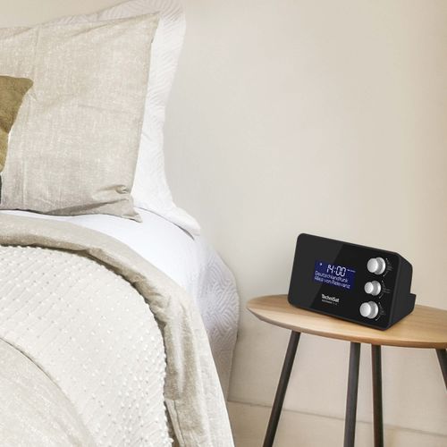 TechniSat DIGITRADIO 50 SE Radio Alarm Clock (DAB+/FM Tuner, Dimmable Display, Alarm Clock with Two Adjustable Alarm Times, Snooze, Sleep Timer, 1.5 Watt, Headphone Jack, USB Charging), Black