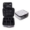 Periea 'Fabia' Make-up & Cosmetics Travel Cases - Adjustable Compartments (Grey Damask)