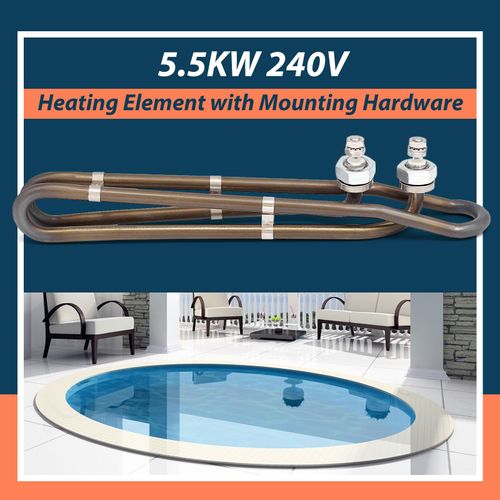 5.5KW 240V Heating Element with Mounting Hardware Compatible With Titanium Flo-Thru Balboa etc Hot Tub Most Brands, Universal Applicable in Spas Electric Heaters Or Swimming Pools
