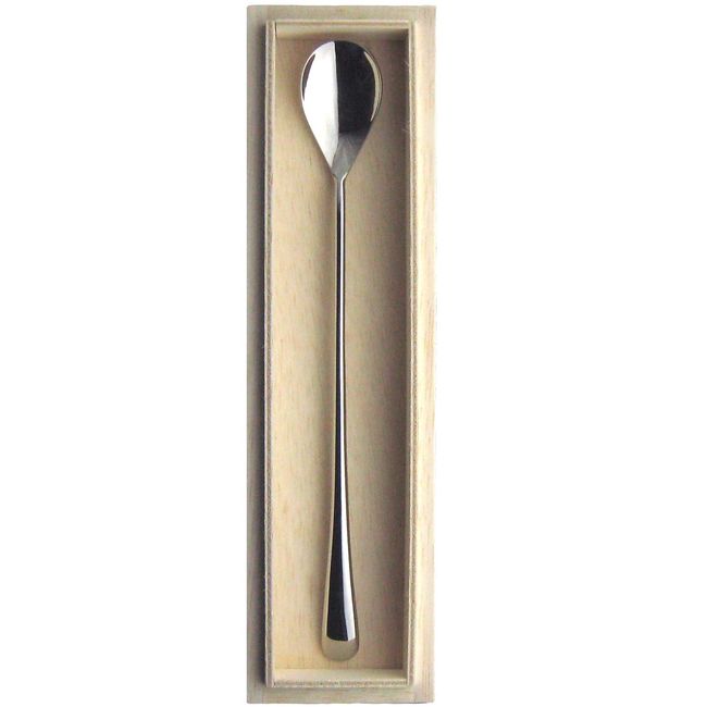 Nagao TOWA Shaved Ice Spoon, 7.8 inches (19.7 cm), 18-8 Stainless Steel, Wooden Box, Made in Japan