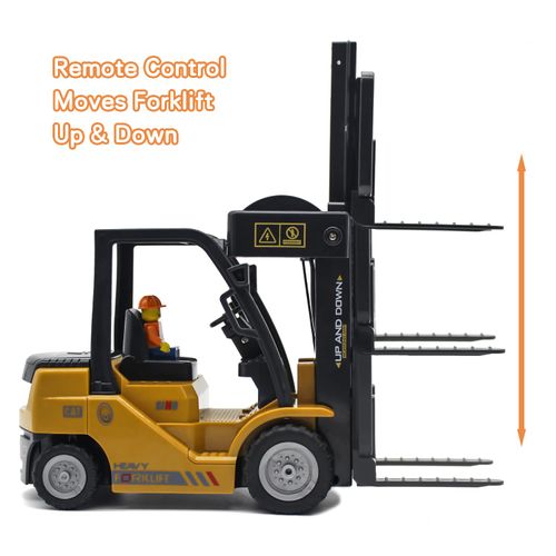 Leopmase Remote Control Forklift,11 Channel Electric Rc Forklift Construction Toys,w/Boxes/Sound and Light Spray, Two Rechargeable Batteries & Charger, Engineering Car Toy Boy Gift