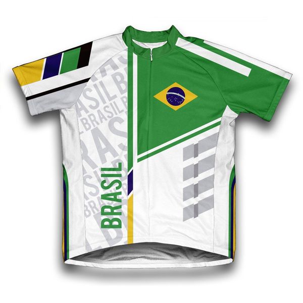 ScudoPro Brasil Short Sleeve Cycling Jersey for Men - Size 3XL White