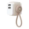 Sonic UL-6925-BE USB Charger U Trimmel USB-A x 2 with Cable Ring, Beige