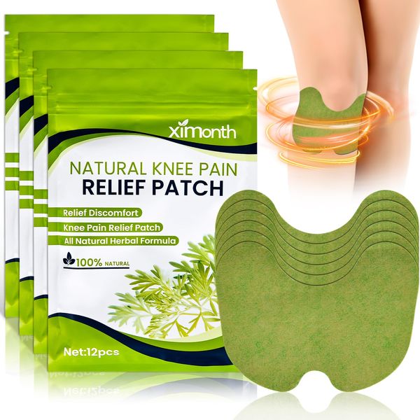 Knee Pain Relief Patches, 48 Pcs Knee Patches Pain Relief Plaster, Warming Herbal Patches, Wormwood Patch Relieves for Arthritis,Relieves Muscle Soreness in Knee, Neck, Shoulder