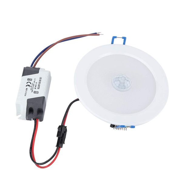 xuuyuu LED Infrared Sensor Downlight Sensor LED Bulb LED Motion Sensor Light Recessed LED Light Ceiling Lighting 9W 18LED Circular (Cold White)