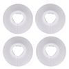 4Pcs White Plastic Radiator Pipe Covers - Sleeve Collars for 17mm Diameter Pipe