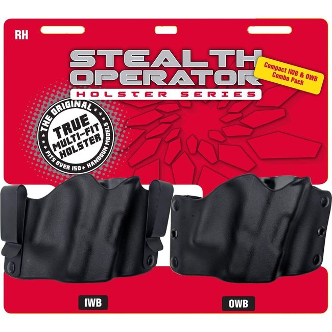 Stealth Operator Holster, Compact Model IWB/OWB Combo Pack, Right Hand, Black Nylon