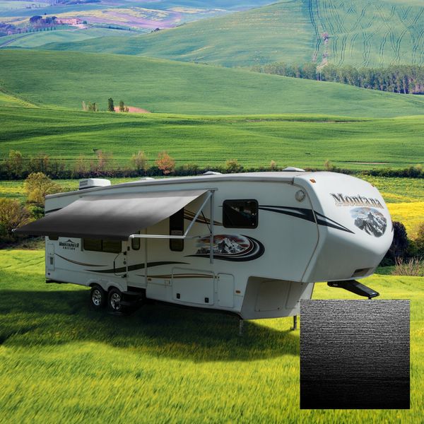 RV Awning Fabric 20 Feet Width Black Pop Up Camper Canopy Replacement 8'(96")