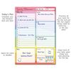 A5 Daily Planner 50 Sheet Note Pad with Schedule, Priority, To Do Lists, Doodle Notes & Meal Organiser (Bright Rainbow)