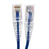 Micro Connectors 100 Feet Ultra Slim Cat6 Patch (28AWG) Cable Blue (E08-100BL-SLIM)