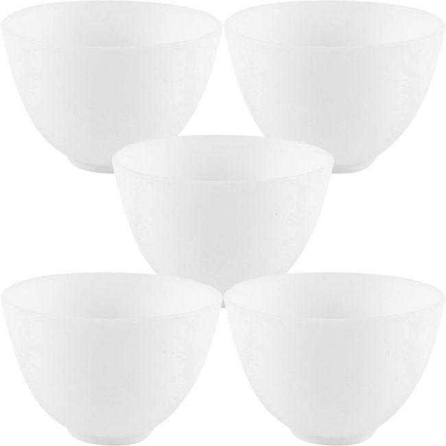 FOMIYES Spa Kit Silicone Bowl 5pcs Facial Masks Mixing Bowl Silicone Facial Mud Bowl Cosmetic Beauty Tool Condiment Bowl for Home Beauty Spa Salon White Cosmetic Spatula Silicone Bowl