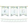 Happy Eid Mubarak Bunting Party Flags - Eid Decorations - Decor Banner Partyware (Blue Floral)