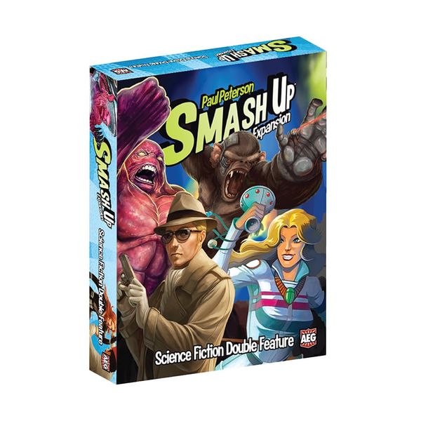 AEG Smash Up: Science Fiction Double Feature Expansion, Board Game, Card Game, Time Travelers, Shapeshifters, Spies, Cyborg Apes, 2 to 4 Players, 30 to 45 Minute Play Time, for Ages 10 and Up