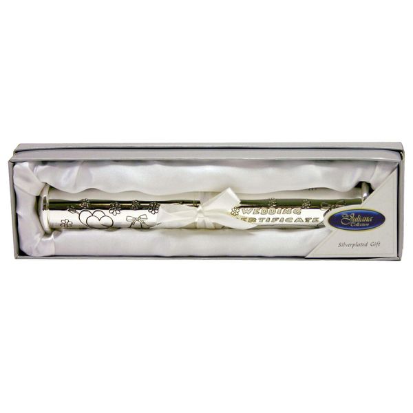 Silver Plated Wedding Certificate Holder by Juliana