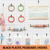 HUHOLE Pegboard Plastic Hooks, Designed for 1/4" Metal Pegboard Panel, Black, 200PC