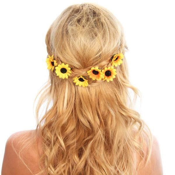 Little Daisy Flower Hair Pins, 10PACK-Hair Holder,Hair Clip,Hippie Flower Hair Clamp,Boho Floral Wreath,Bridal Headpiece,Sunflower Wreath for Women Lady Girls,Performances,Parties,Weddings,Festivals