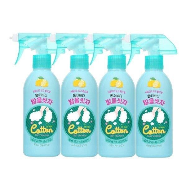 [Shinsegae Mall] On the Body Wash Feet Cotton Foot Shampoo Lemon Scent 385ml x 4