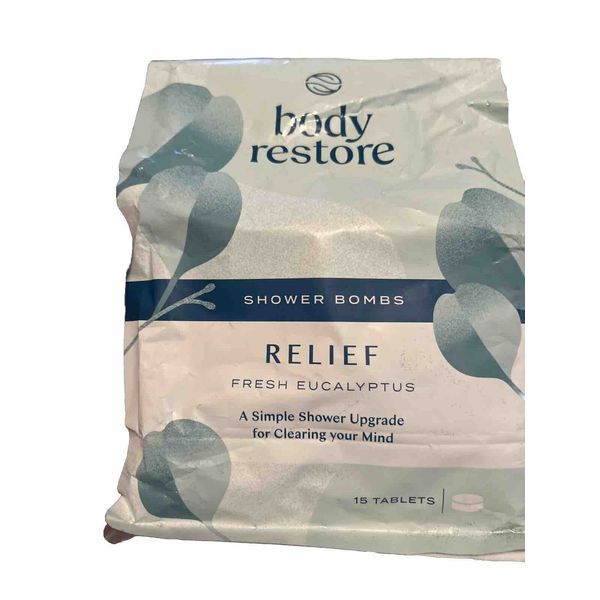Body Restore Shower Bombs Relief 15 Pack Fresh Eucalyptus - NEW