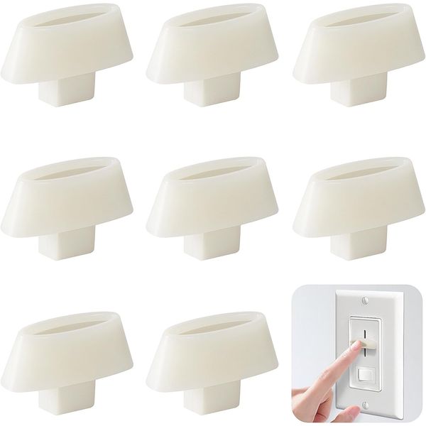 8 Pcs Dimmer Replacement Knob, White Dimmer Slide Knobs, Light Switch Button Rep