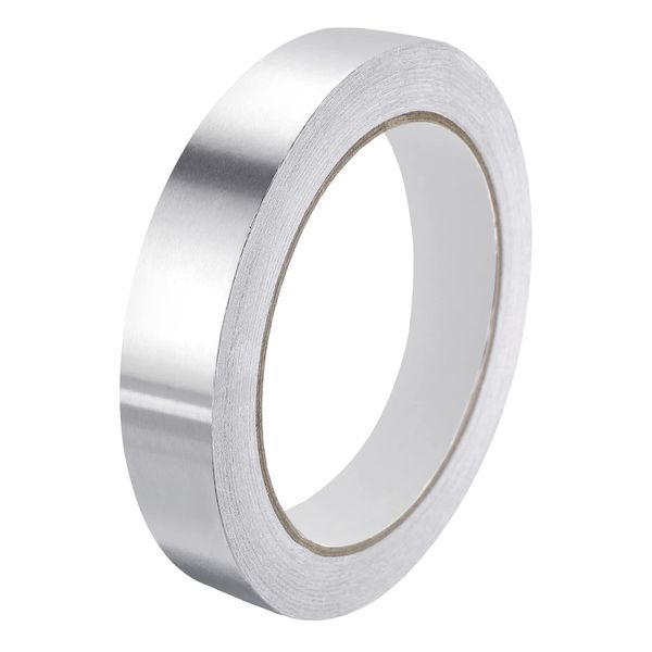 sourcing map Aluminum Foil Tape, 0.71 inch x 65ft Foil Tape (1.96 mil), High-Temperature HVAC Tape, Silver Tape Aluminum Tape for Ductwork, Dryer Vent, HVAC