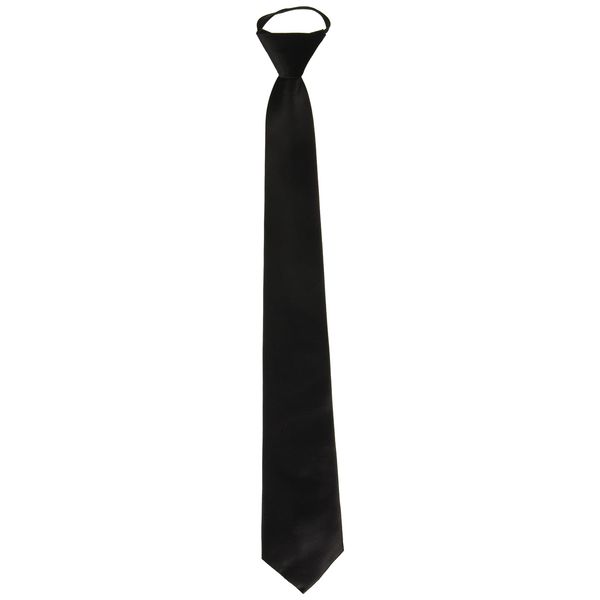 Vesuvio Napoli PreTied Men's Necktie Solid BLACK Color Mens, Black, Size 3.0