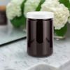 25 oz Amber PET Plastic Jar with Smooth Foam Lined White Lid (6 pack) Refillable Empty Storage Containers