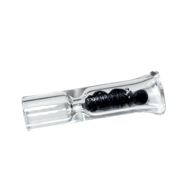 Colourful Diamond Glass Filter Tips Reusable Flat Transparent (Black)