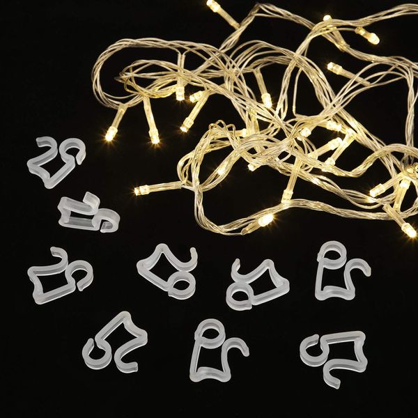 JoGoi 100pcs Gutter Hanging Hooks/Clips for Christmas Xmas String Lights Outdoor