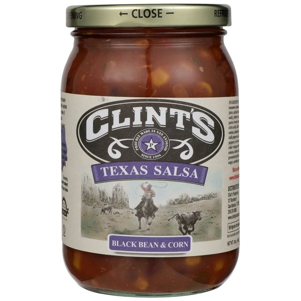 Clints Black Bean and Corn Salsa Sauce, 16 Ounce