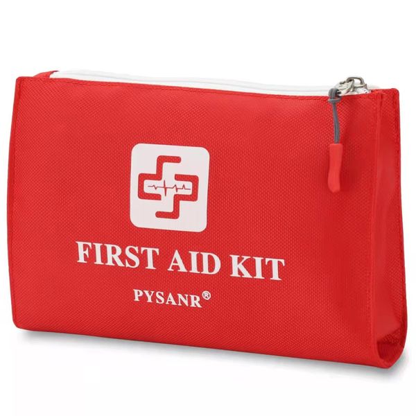 PYSANR Small First Aid Kit, 150 Piece with Foil Blanket, Scissors First Aid Bag for Emergency, Home, Camping, Travel, Sports, Office, Outdoor, Car, School