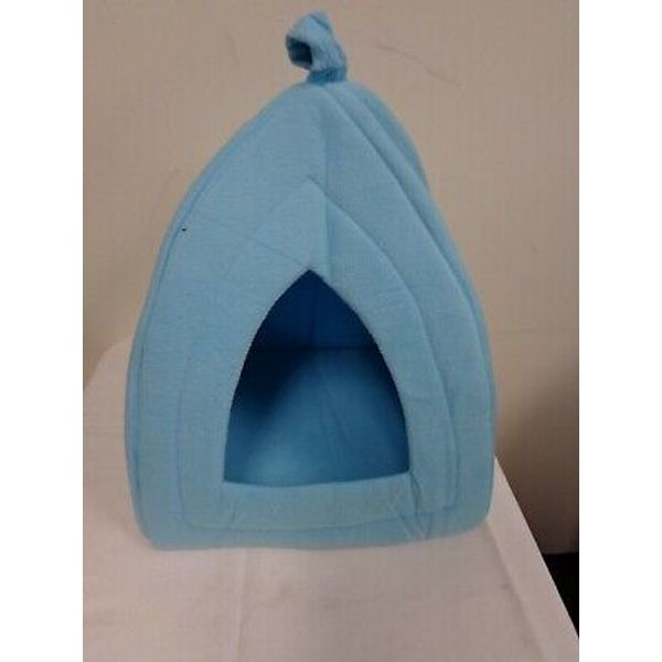 NWOT Petmaker aqua cozy kitty tent igloo plush cat bed