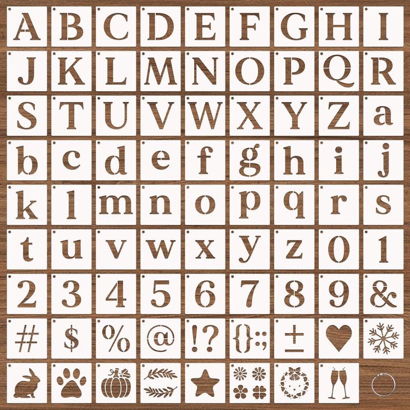 80 Pcs 3 x 3 Inch Alphabet Letter Stencils, Reusable Plastic Letter ...