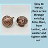 Antique Copper Hammered Knob & Cup Handle Cabinet - Drawer Pull Door Knob Kitchen Replacement Knob (Knob)