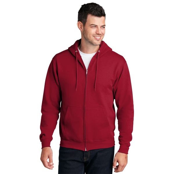 Port & Company Core Fleece Full-Zip Hooded Sweatshirt Red 3XL