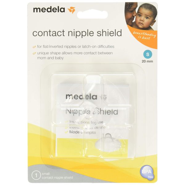 Medela Contact Nipple Shield, 20mm Small, Nippleshield for Breastfeeding with Latch Difficulties or Flat or Inverted Nipples, Made Without BPA