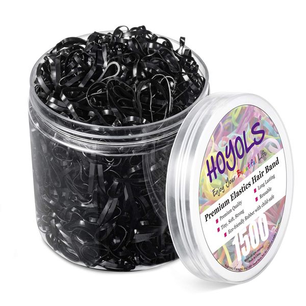 Hoyols Schwarzes Elastisches Haar Krawatten Gummibänder Mini Polyband Weichen Pferdeschwanz Halter für Kinder Mädchen Pack 1500