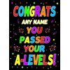 Personalised Congratulations on Passing Your A Level Exams Card (Stars)
