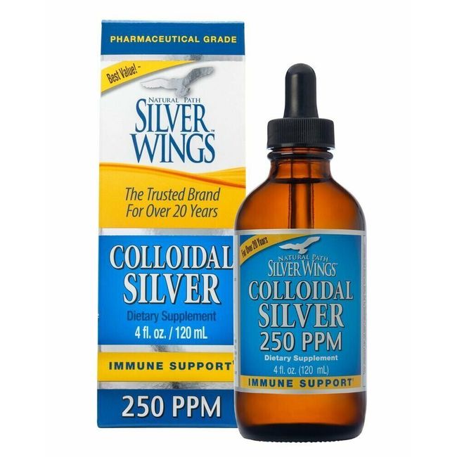 Natural Path Silver Wings Dietary Mineral Supplement, Colloidal Silver, 250 P...